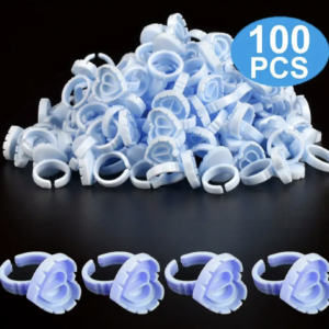 100pcs Glue Rings Δαχτυλίδια Κόλλας Για Extension Βλεφαρίδων Blue